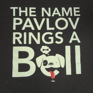 THE NAME PAVLOV RINGS A BELL DOG THINKING BONE - 2XL BROWN T-SHIRT H897